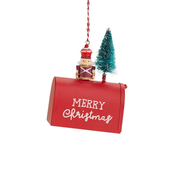 Bfogop Mini Mailbox Christmas Tree Ornaments Funny Small House Mailbox Window Display Ornaments Letters Santa Mailbox Xmas Vintage Post Box Merry Xmas Tree Hanging Decor Gift 4 Inch