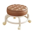 thumbnail image 1 of Bfogop Modern Roller Seat PU Leather Low Round Rolling Stool 360° Swivel Small Low Seat Foot Stool for Home Office Garage Shop Fitness Sport 12"x8.6", 1 of 6