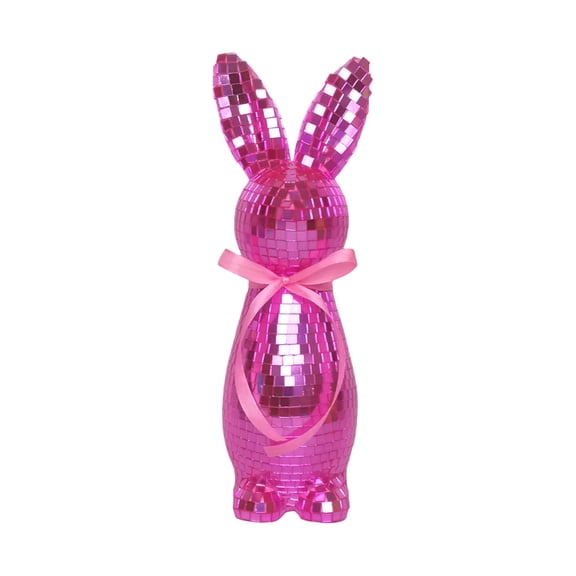Bfogop Mosaic Glass Bunny Easter Decorations, Decorative Disco Rabbit Sculptures for Easter, Spring Tabletop & Shelf Decor, Home Decoration Seasonal Gift 9.5x3.15 Inch