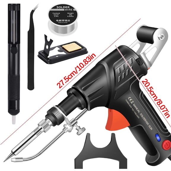 Bfogop Multi-Function Soldering Iron Soldering Gun Set: External Heating Soldering Kit 60W Up to 110V - Adjustable Temp Solder Wire, Desoldering Pump, Tweezers for Welding Repair