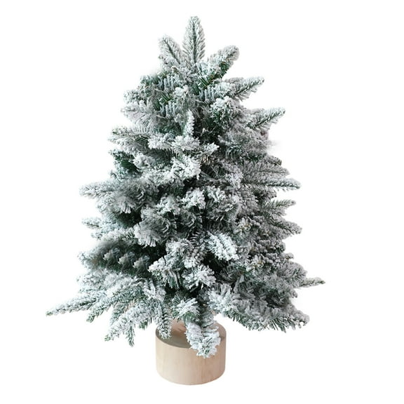 Bfogop Norfolk Pine Tabletop Christmas Tree Mini Christmas Tree Small Xmas Trees with Wooden Base for Christmas Decor Xmas Party Home Table Craft Table Decor Holiday Decoration 24 Inch