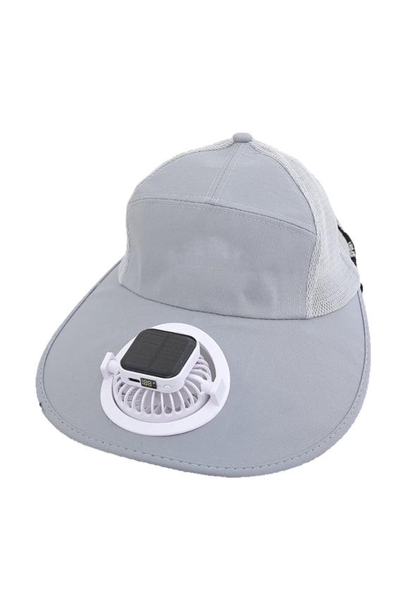 Outdoor Visor Hat with Solar Fan, Fan Visor Hat for Woman, Solar Powered - USB Charging Sun Visor Cooling Hats with Built in, Large Area Sun Protection for Outdoor Beach Travel