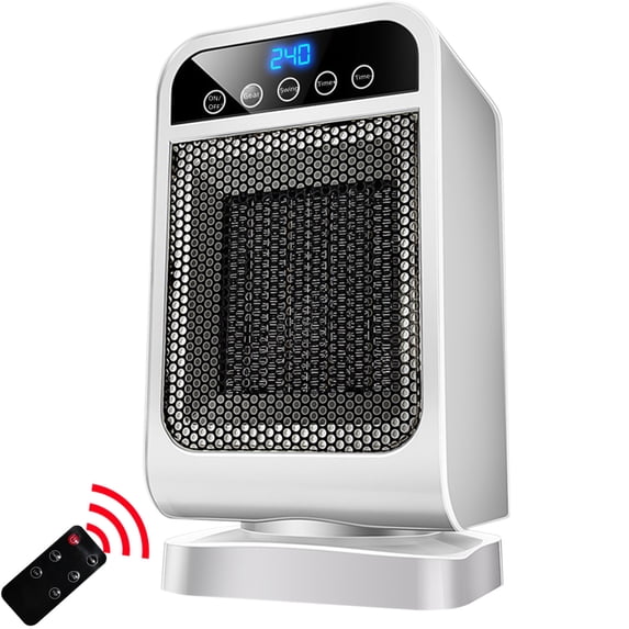 Bfogop Portable Oscillating Space Heater with Remote Control and Adjustable Thermostat, 180° Wide Angle Heating with Overheat and Tip-Over Protection for Home Office Use