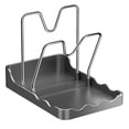 thumbnail image 1 of Bfogop Pot Lid Holder Organizer, Plastic Wavy-Shape 2 Layers Pantry Organizer Rack Pot Lid Stand Multifunction Kitchen Countertop Storage Rack for Pot Lids, Spoons, Cutting Board, 1 of 6