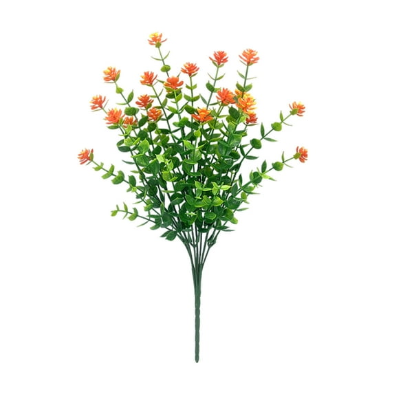 Bfogop Realistic Artificial Flowers for Outdoors 2Pcs, UV Resistant No Fade Fake Flowers with Plastic Faux Shrubs Plants for Garden Patio Porch Home Farmhouse Outside Decor