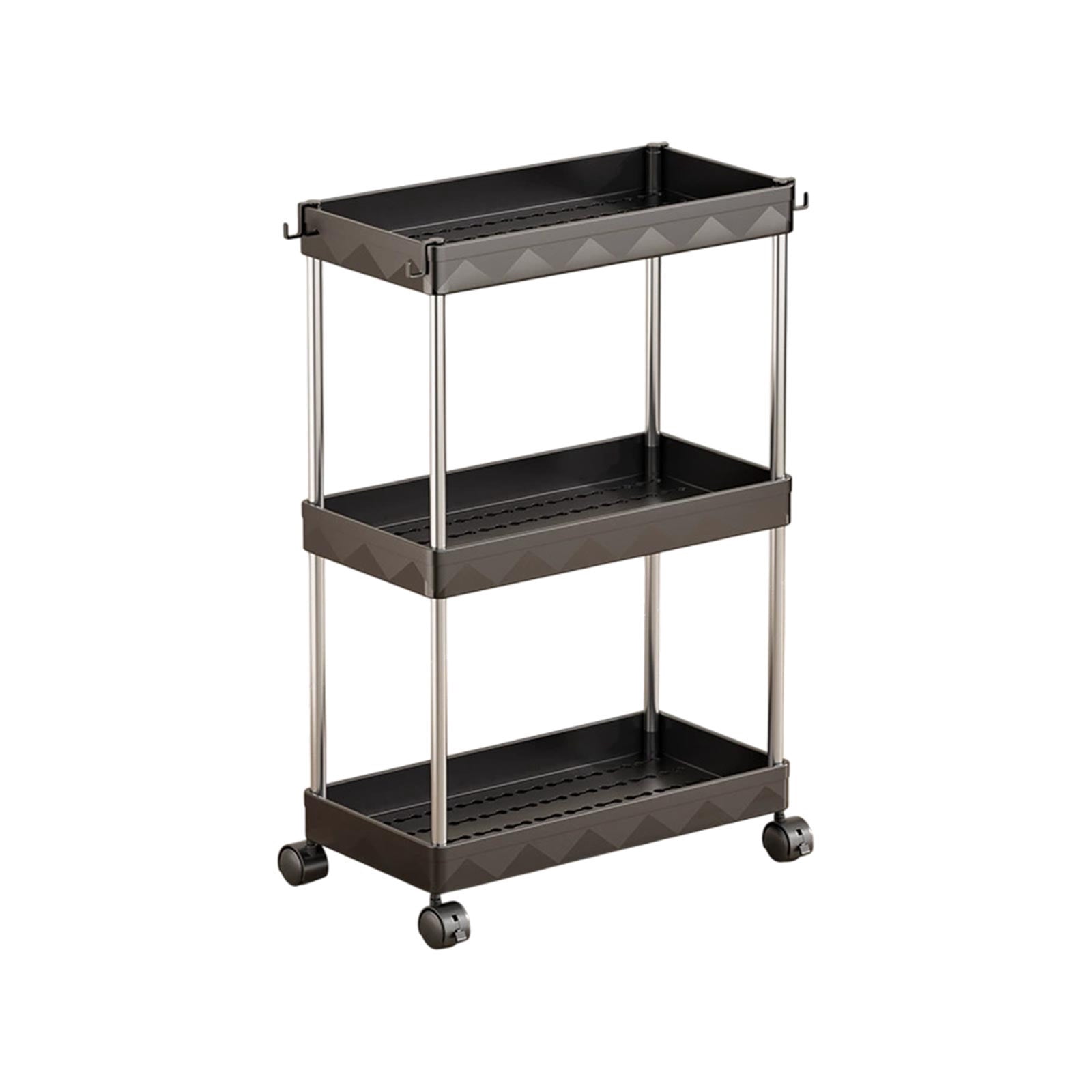 Bfogop Rolling Storage Cart, 3 Tier Bathroom Storage Organizer Utility ...