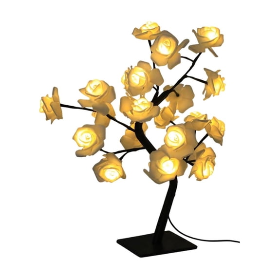 Bfogop Rose Flower Tree Lights Table Lamp Decors Rose Table Lamp Flower Lamp Gift for Valentine’s Day, Lighted Tabletop Tree for Holiday Valentine’s Day Wedding Decor 17 Inch