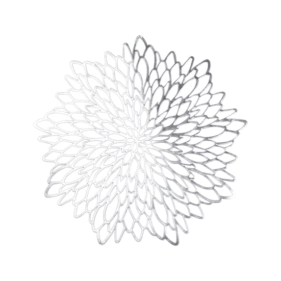Bfogop Round Hollow Out Flowers Place Mats Gold Metallic Glitter Foil Leaf Floral 15 Inch Round Disposable, Dinning Table Place Mats for Fall Wedding Birthday Party Thanksgiving Outdoor