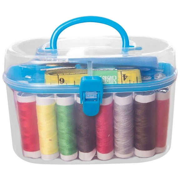 Bfogop Sewing Kit Tool Box 16Pcs/Box Large Sewing Box Threader Needle Tape Measure Scissor Thimble Kit Tool for Kids, Adults, Travel, Family Repair Kitting Thread Stitching Sewing Tools