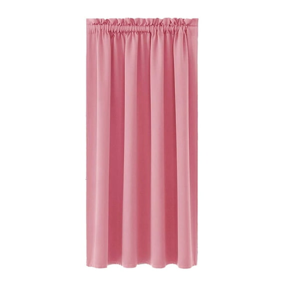 Bfogop Simple Style in Solid Ccolor Blackout Curtains for Bedroom Thermal Insulated Window Curtain Panels Energy Saving Rod-Through Curtains for Living Room 37*44in,Pink