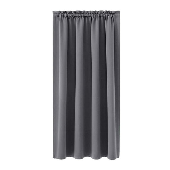 Bfogop Simple Style in Solid Ccolor Blackout Curtains for Bedroom Thermal Insulated Window Curtain Panels Energy Saving Rod-Through Curtains for Living Room 37*44in,Gray