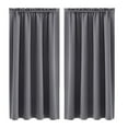 thumbnail image 1 of Bfogop Simple Style in Solid Ccolor Blackout Curtains for Bedroom Thermal Insulated Window Curtain Panels Energy Saving Rod-Through Curtains for Living Room 41*63in,Gray, 1 of 3