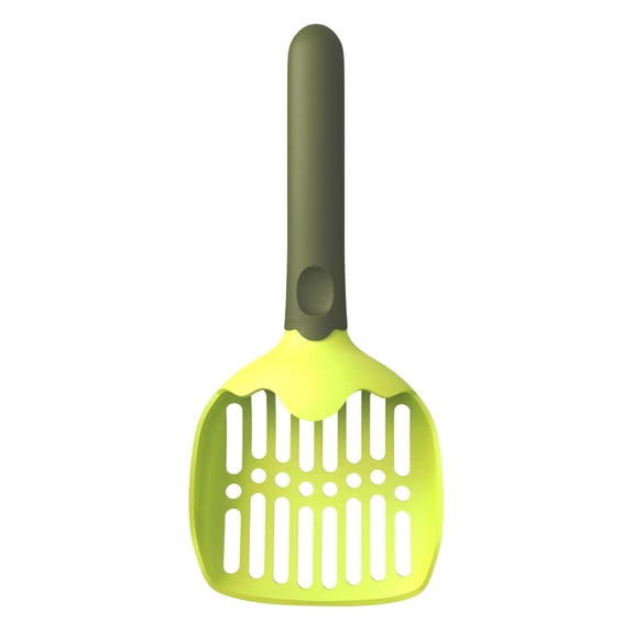 Bfogop Small Cat Litter Scoop, Heavy-Duty Litter Scoop with Sifting Holes for Fast & Fine Clumping, Kitty Litter Scooper with Long Handle for Clumping Litter, Lightweight & Durable