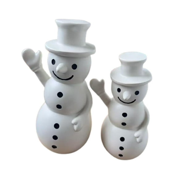 Bfogop Snowman Figurines Christmas Resin Decor Cute Finger Statue Decorations Indoor Snowman Ornaments Centerpiece Winter Holiday New Year's Gifts Porch Office Desk Decor Small 2Pcs