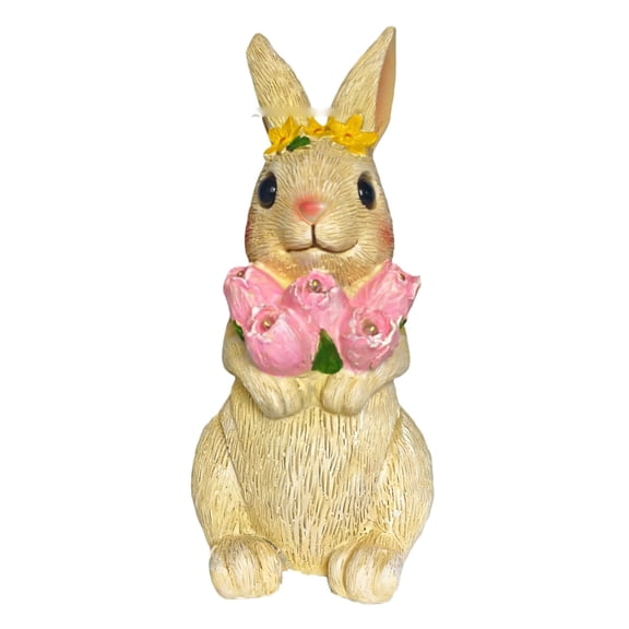 Bfogop Solar Garden Statues Rabbit with LED Lights, Solar Lights Outdoor Garden Decor for Yard Patio Balcony Lawn, Birthday , House Warming Gifts 10Inch