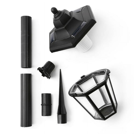 Bfogop Solar Post Lights Outdoor Waterproof, Aluminum Solar Lamp Post Lights with Pier Mount Base for Garden Yard Landscape Outside Pole Pillar, 100 Lumens