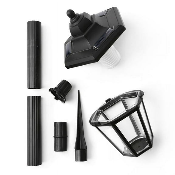 Bfogop Solar Post Lights Outdoor Waterproof, Aluminum Solar Lamp Post Lights with Pier Mount Base for Garden Yard Landscape Outside Pole Pillar, 100 Lumens