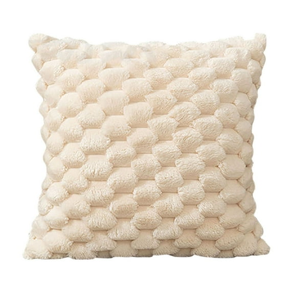 Bfogop Solid Color Pillow Cover for Home Use, Comfortable Weaving Snowflake Velvet Pillowcase Machine Washable Easy to Clean, Soft Cushion Case Suitable for Apartment Decoration 18in