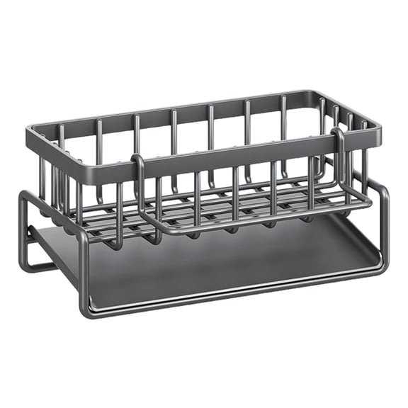 Bfogop Sponge Holder for Kitchen Sink Organizer Caddy,Dish Brush Scrubber Holder,Stainless Steel Sink Box Holder with Stand,Soap Dispenser Set Tray Counter Accessories & Storage Rack