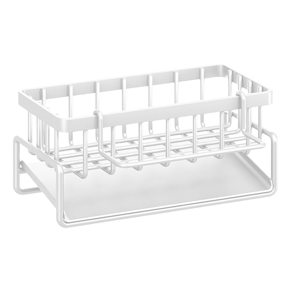 Bfogop Sponge Holder for Kitchen Sink Organizer Caddy,Dish Brush Scrubber Holder,Stainless Steel Sink Box Holder with Stand,Soap Dispenser Set Tray Counter Accessories & Storage Rack