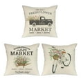 thumbnail image 1 of Bfogop Spring Outdoor Throw Pillow Covers 18x18 Set of 3 Garden Flowers Farmhouse Patio Decorative Cushion Covers Home Decor Couch for Sofa Bedroom Livingroom, 1 of 9