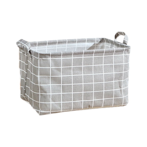 Bfogop Square Hamper Storage Bins Canvas Laundry Basket Foldable with Waterproof PE Coating Storage Baskets Gift Baskets for Office, Bedroom, Clothes 15x10x9 Inch