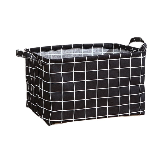 Bfogop Square Hamper Storage Bins Canvas Laundry Basket Foldable with Waterproof PE Coating Storage Baskets Gift Baskets for Office, Bedroom, Clothes 15x10x9 Inch