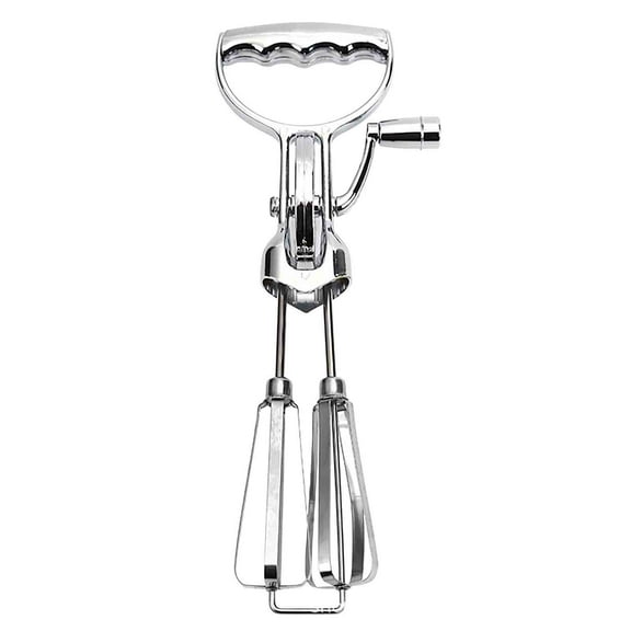 Bfogop Stainless Steel Rotary Egg Beater, Handheld Inspired Egg Beater, Dishwasher Safe, Manual Crank Stirrer, Handheld Rotary Stirrer 12.2 Inch