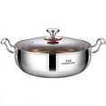 thumbnail image 1 of Bfogop Stock Pot Stainless Steel Large Kitchen Soup Cookware Hot Pot Glass Lid Stainless Steel Pot with Glass Lid Soup Pot Cooking Pot Suitable for Induction Stove Cookware, 1 of 9