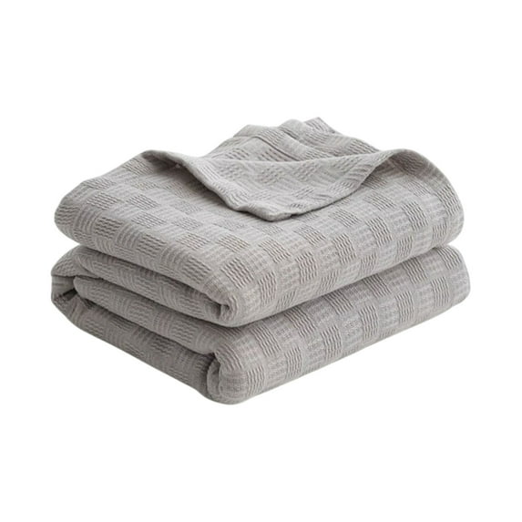 Bfogop Throw Blanket 100% Cotton Blankets Soft Pre-Washed Breathable and Lightweight Cotton Throw Blanket for Couch, Bed All Season