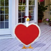 Bfogop Valentine's Day Porch Goose Outfit 23 Inch Goose Costume Red Heart Goose Statues Clothes Valentines Day Decor for Porch Lawn Yard Garden Outdoor Decor Romantic Clothes Costume
