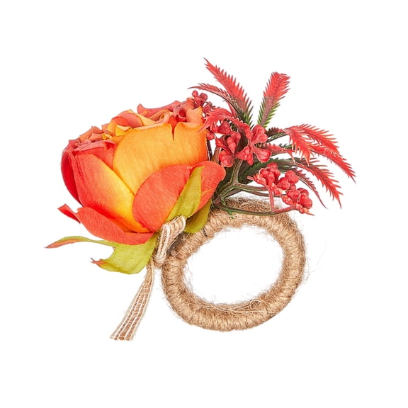 Bfogop Valentine's Day Rose Napkin Rings 2Pcs Artificial Rose Napkin Holders Rose Napkin Buckle Romantic Red Flower Table Decor for Valentine's Day Birthday Wedding Party Decoration