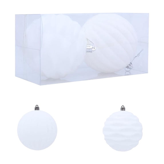 Bfogop Velvet Christmas Ornaments Balls 2 Pcs for Christmas Tree Decoration, 4 Inch Large Flocked Velvet Ball Ornaments Set Shatterproof Hanging Xmas Baubles for Party Decor