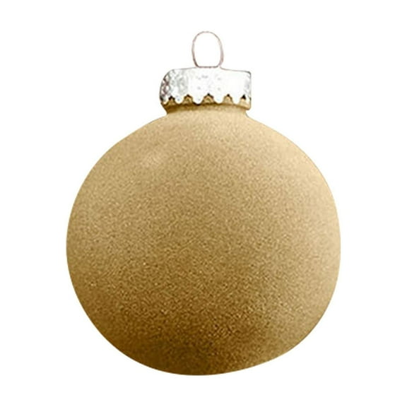 Bfogop Velvet Gold Christmas Ornaments Balls Set 12 Pcs Flocked Shatterproof Plastic Xmas Baubles Christmas Tree Decor Hanging Ornaments for Home Office Nursery Party Decor 3.15Inch