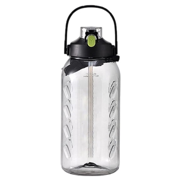 Bfogop Water Bottles with Straw, 2.2L Water Bottle BPA Free Innovative 2-IN-1 Lid Gym Bottle with Times to Drink Motivational, Large for Sports Fitness Camping Water Jug