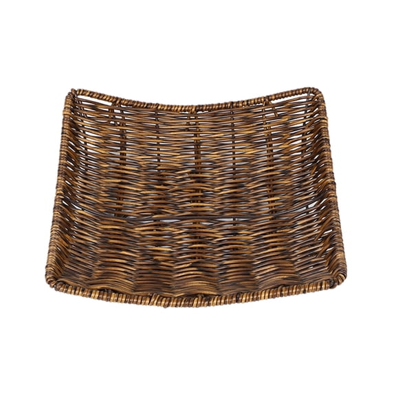 Bfogop Wicker Bread Baskets 8.6 Inch Woven Serving Basket for Gifts, Poly Wicker Storage Rectangle Rattan Display Trays for Bread Food Vegetables Fruit Snacks Tabletop Restaurant Home