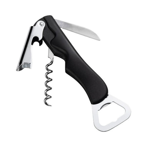 Bfogop Wine Corkscrew Opener - Premium Multifunctional 3-in-1 Stainless Steel Wine Key Wine Bottle Opener with Beer Opener for Servers and Bartenders