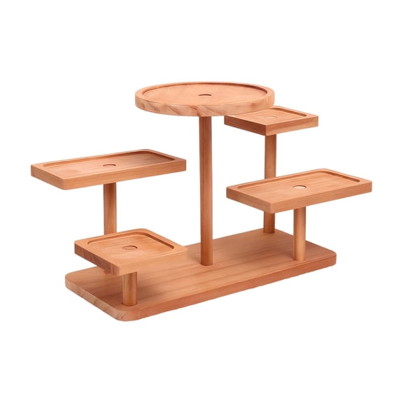 Bfogop Wooden Entryway Organizer Stand, Multi-Tier Key, Eyeglasses & Accessories Tray, Vintage Desktop Shelf for Foyer, Desk, or Living Room Display & Storage Display Riser Stand