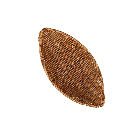 Bfogop Woven Bread Basket, Food Serving Plastic Wicker Fruit Baskets, Imitation Rattan Food Serving Trays for Vegetables, Kitchen, Restaurant, Outdoor