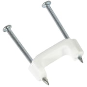 GB Electrical Plastic Staple PS-150Z - Large Plastic Coated Staple - 100 Pack, 1/2 In, White