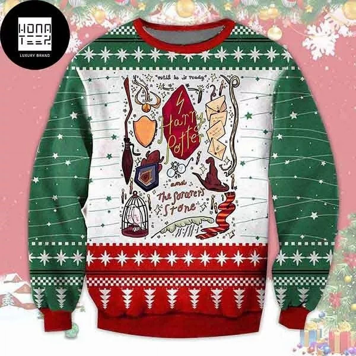 Bg Harry Potter And The Sorcerer Stone 2025 Ugly Christmas Sweater