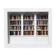 thumbnail image 1 of Bgageg Anxiety Bookshelf Miniature Book Library 5.9" x 4.7" Shake Bookshelf ShakeAway Your Anxiety Contains 200 Miniature Book Models Antique Style Gift Decoration Wood, White, 1 of 9