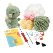 Bgageg Crochet Kit For Beginners Crochet St Arter Kit With Yarn Crochet Hooks Accessories Step By Step Video Tutorials And Instruction DIY Knitting Set For Adult Kids (Dinosaur), Green
