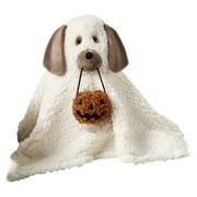 Bgageg Halloween Pumpkin Pillow 11.8" The Dog Plush Toy For Boys Girls Soft Stuffed Animal Doll Gift For Halloween Christmas Birthday, White