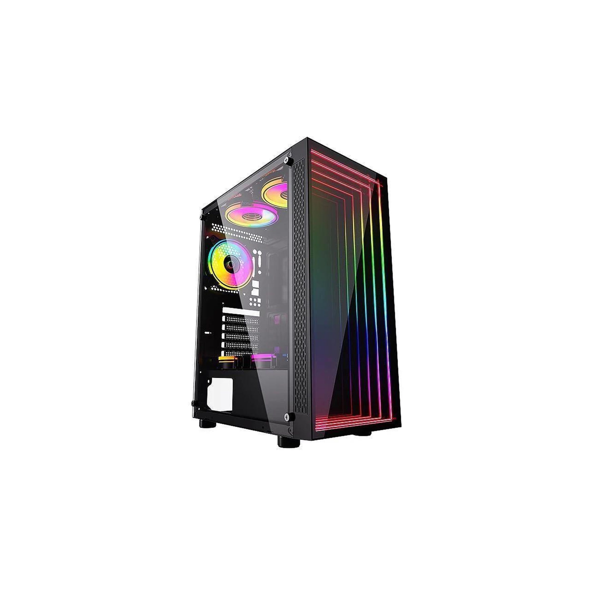 Bgears B-Optillusion Mid Tower ATX Glass Mirror LED Black Optical Illusion PC Ga