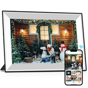Bgift 10.1 inch Digital Picture Frame WiFi Touch Screen with 32GB Storage, 1280 * 800 HD Electronic Photo Frame Slideshow via Uhale APP Web for Christmas Gift