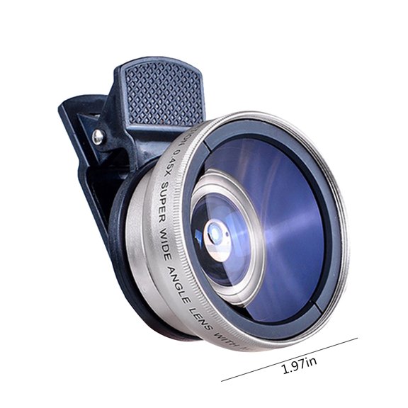 Bgliely 2-in-1 Universal Clip-On Mobile Phone Lens 0.45x Super Wide-Angle + Macro Lens with 49mm UV Filter 37mm Adapter for Enhanced Photography