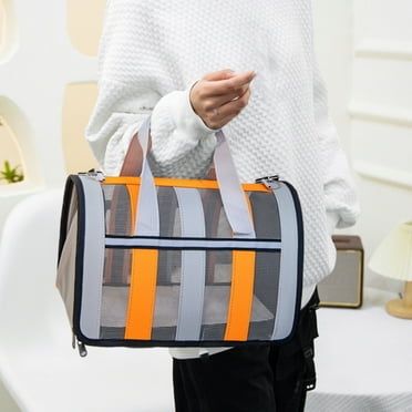 Bgliely Soft-Sided Pet Carrier for Small to Medium Cats and Dogs up to 15 Lbs - Portable, Foldable, with Adjustable Shoulder Strap - Available in Black, Green, and Gray. Gray