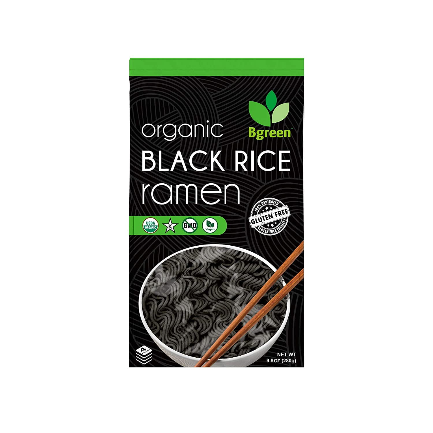 Bgreen Food- Organic Black Rice Ramen, 9.8oz (5 Packs)