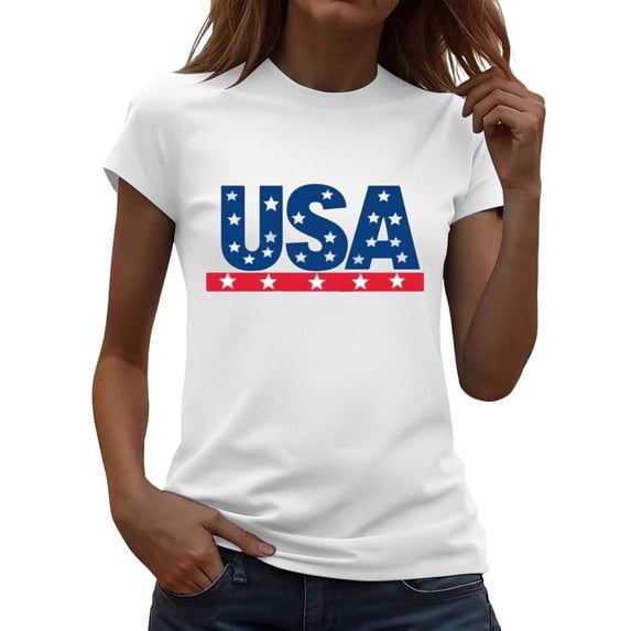 Bgstyu 250 Anniversary USA Shirt Women American Flag Graphic Independence Day Shirts 4th of July Patriotic Short Sleeve Stripe Tops